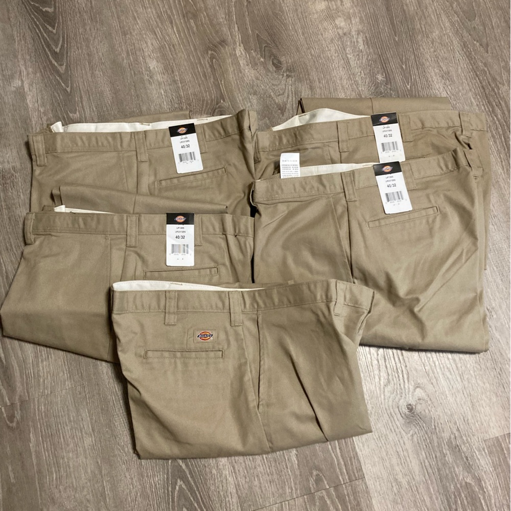 DICKIES Premium Industrial Cargo Pants- Desert Sand- 40W 32L, 5 Pairs